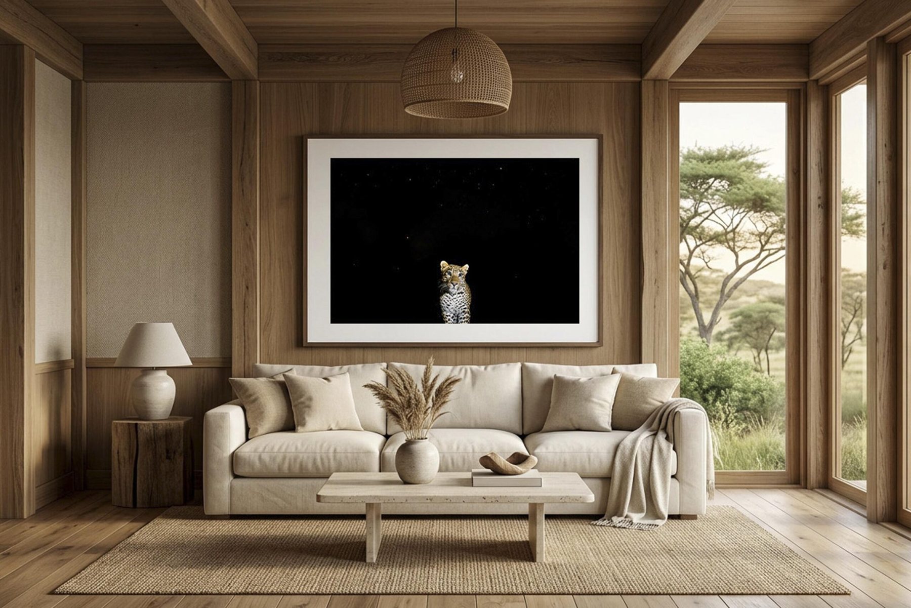 The print "Starboy" shown framed and hung above a sofa, a living-room mockup from the shop